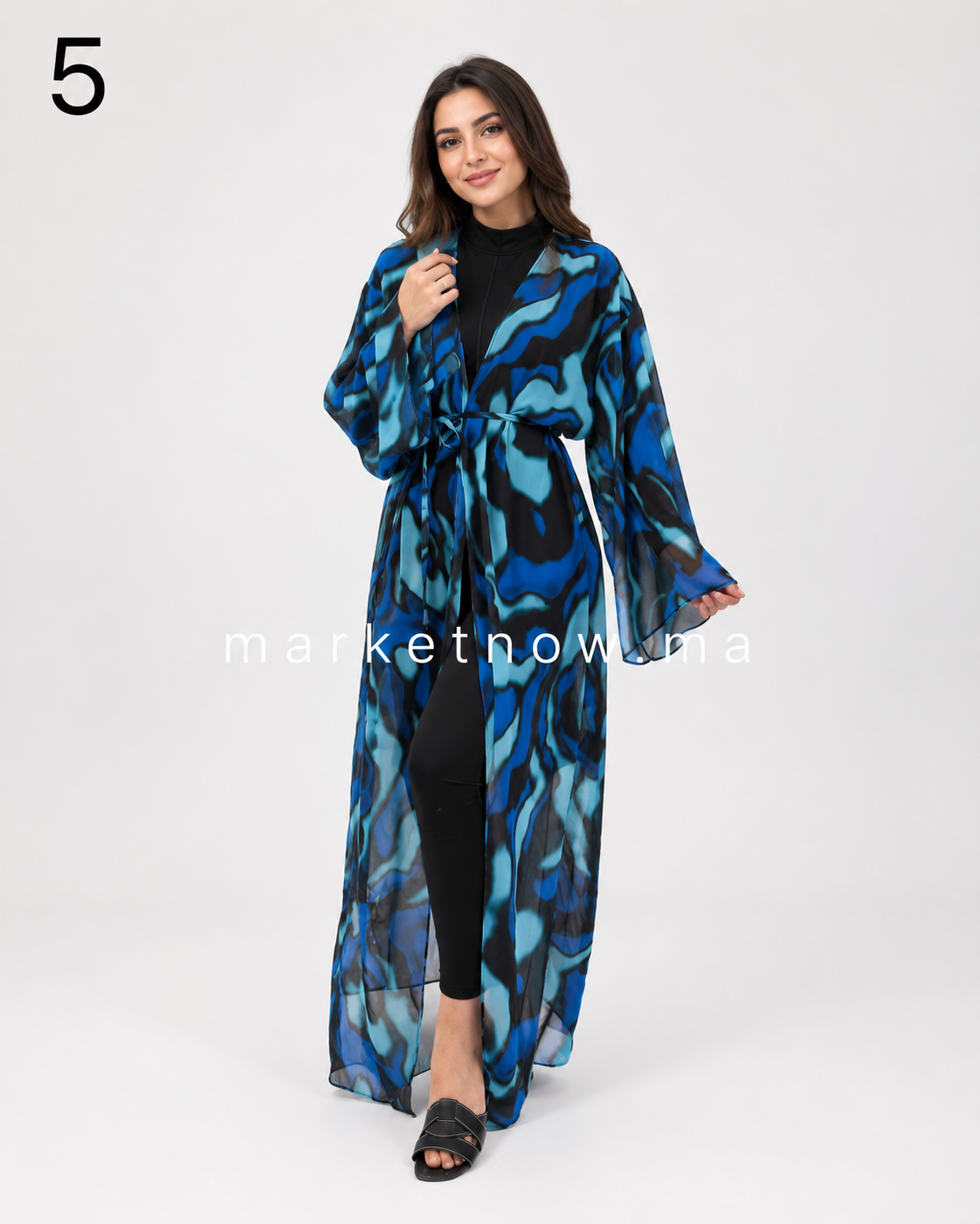 Burkini Femme 5 Pièces Miami Color avec Kimono Mousseline & Ceinture – Tailles S à XXL