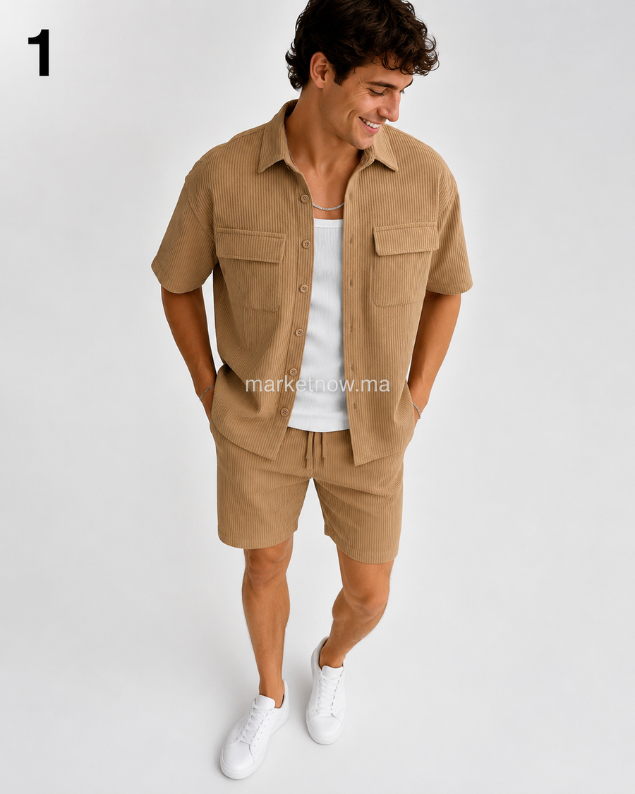 Ensemble Homme Rido – Chemise & Short avec Poches