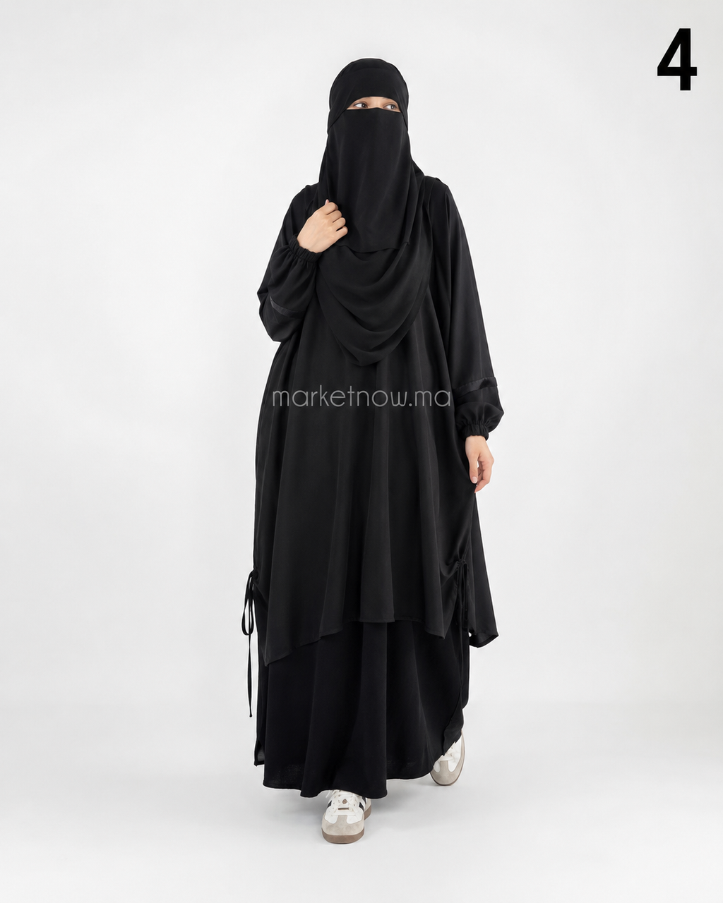 Ensemble Khimar avec Niqab 4 Pièces en Crêpe Premium – Élégant et Modeste