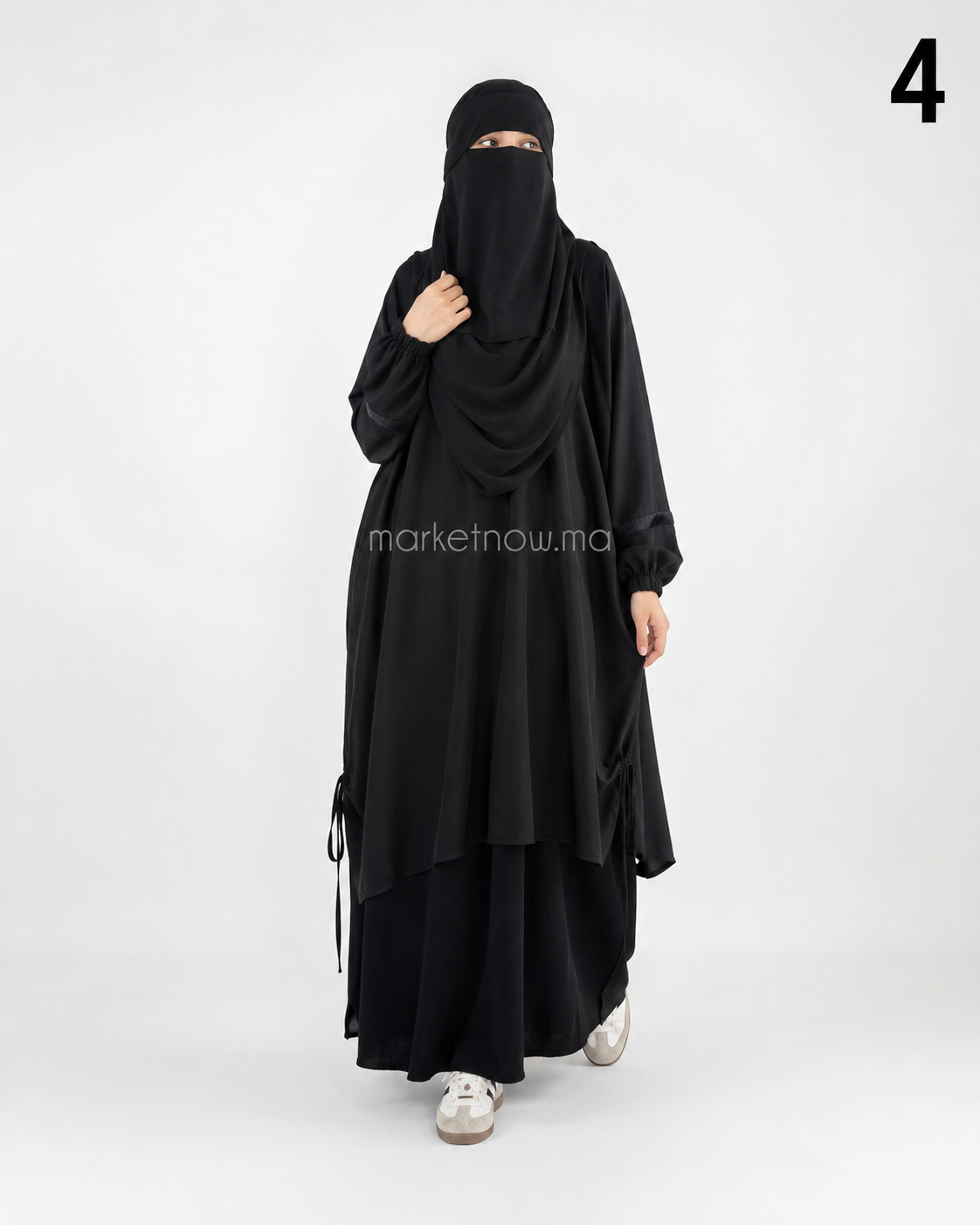 Ensemble Khimar avec Niqab 4 Pièces en Crêpe Premium – Élégant et Modeste