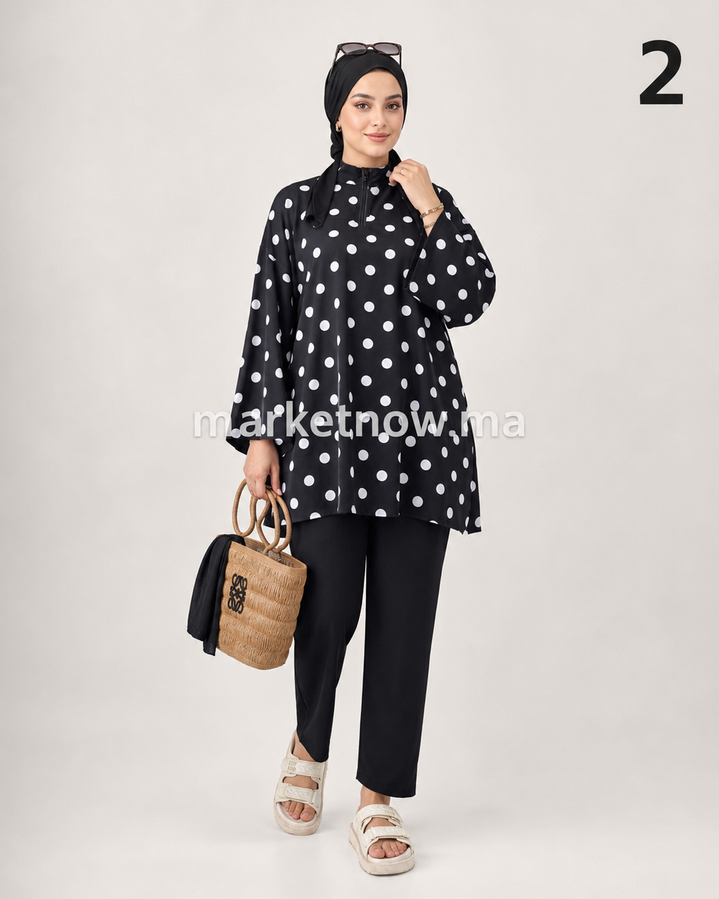 Burkini Femme 4 Pièces avec Hijab, Bonnet, Pantalon et Tunique – Tailles S à XXL