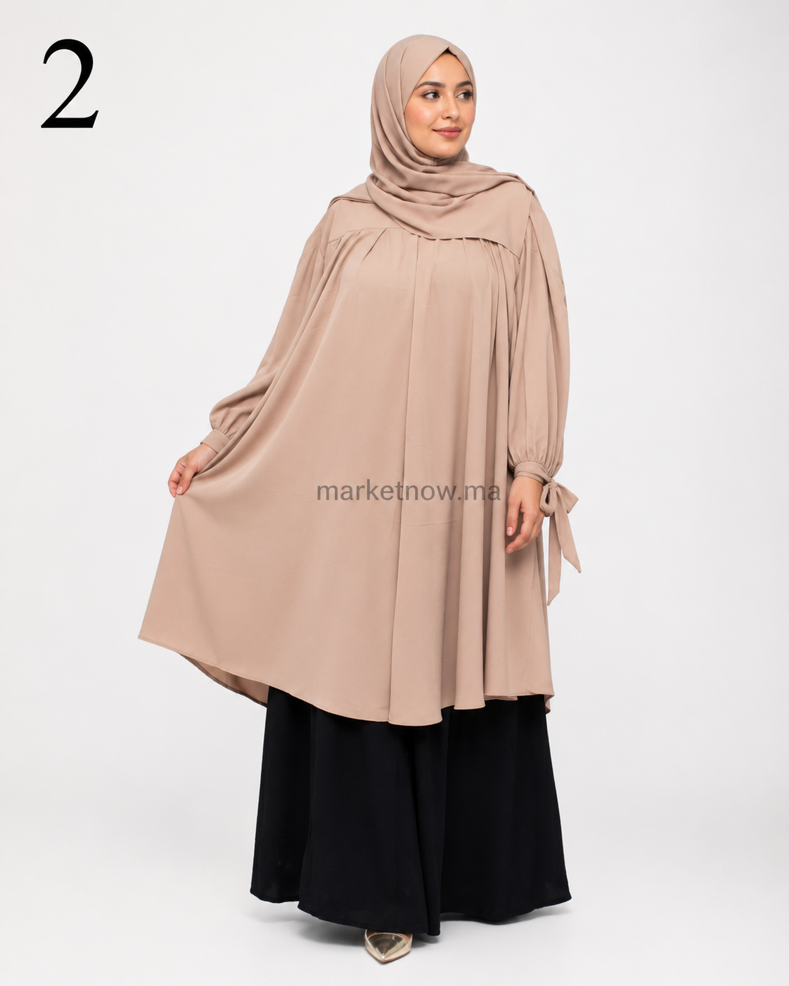 Ensemble Khimar Femme 3 Pièces avec Liens aux Poignets – Élégant et Modeste
