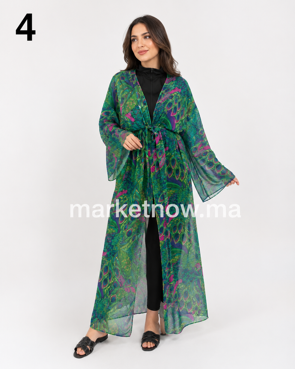 Burkini Femme 5 Pièces Miami Color avec Kimono Mousseline & Ceinture – Tailles S à XXL