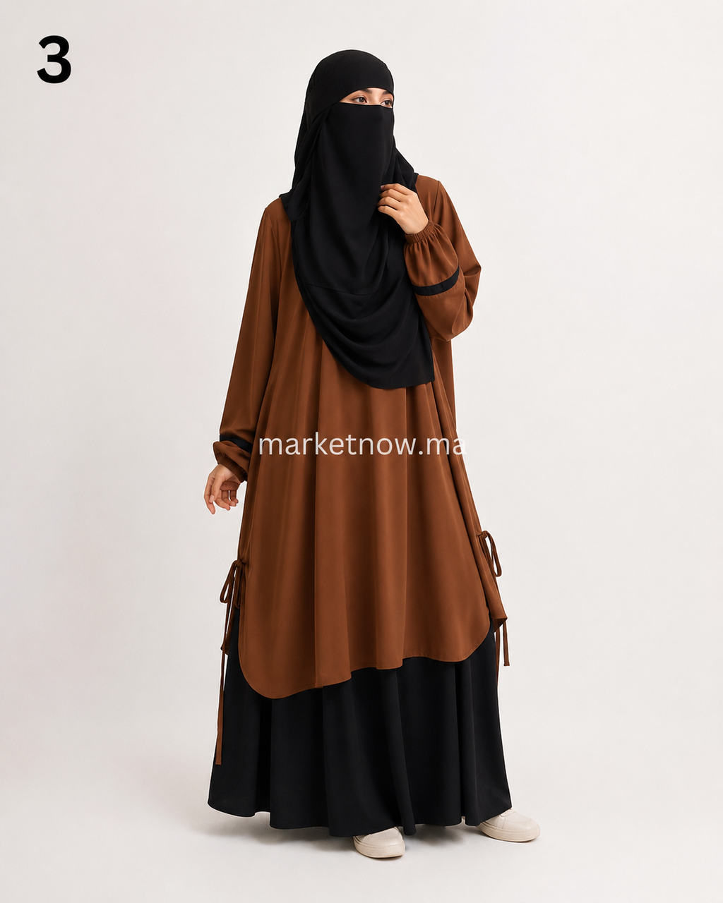 Ensemble Khimar avec Niqab 4 Pièces en Crêpe Premium – Élégant et Modeste