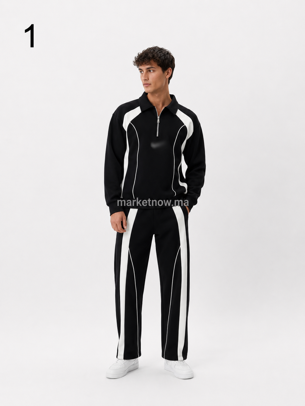 Ensemble Survêtement Homme Bicolore – Haut Zippé & Pantalon