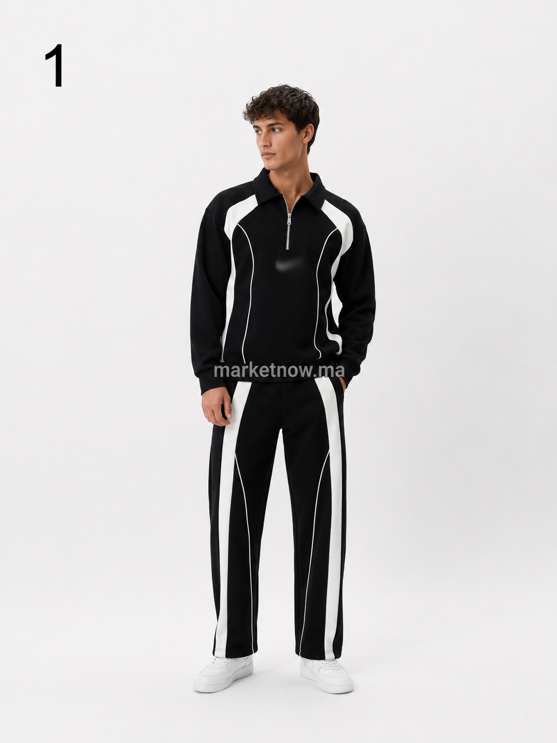 Ensemble Survêtement Homme Bicolore – Haut Zippé & Pantalon