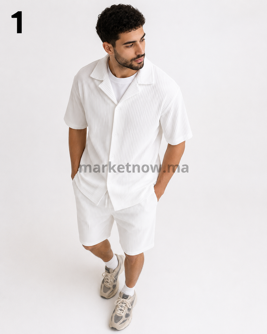 Ensemble Rido Homme – Chemise & Short | Style Été Confort