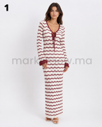 Cache-maillot long en crochet – Robe de plage élégante | Tailles S à XL
