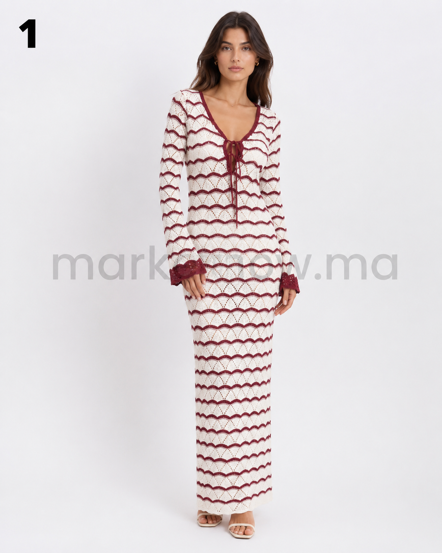 Cache-maillot long en crochet – Robe de plage élégante | Tailles S à XL