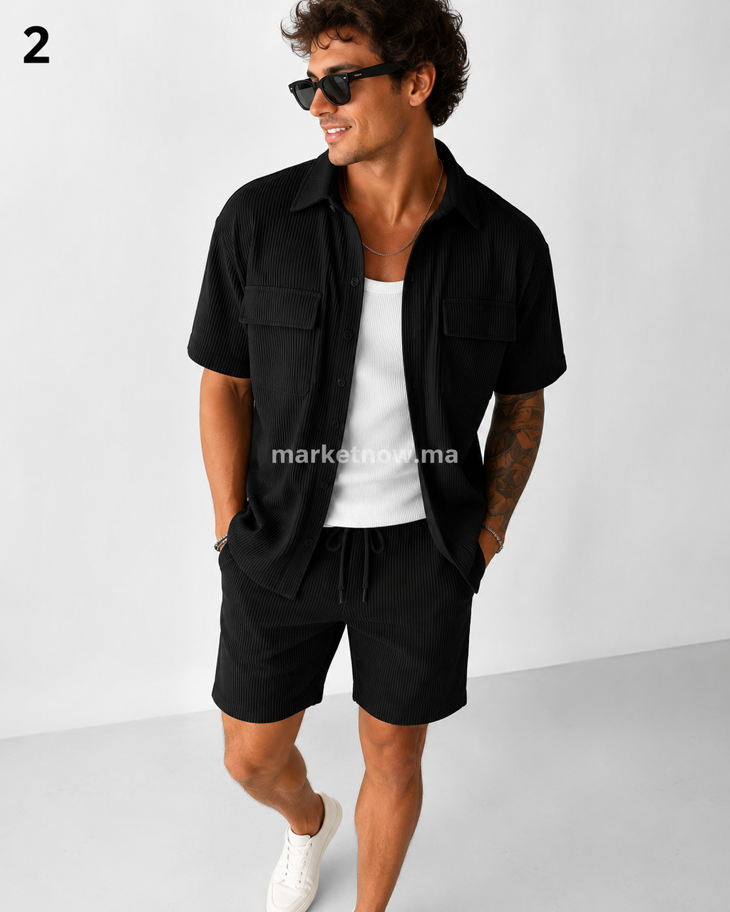 Ensemble Homme Rido – Chemise & Short avec Poches