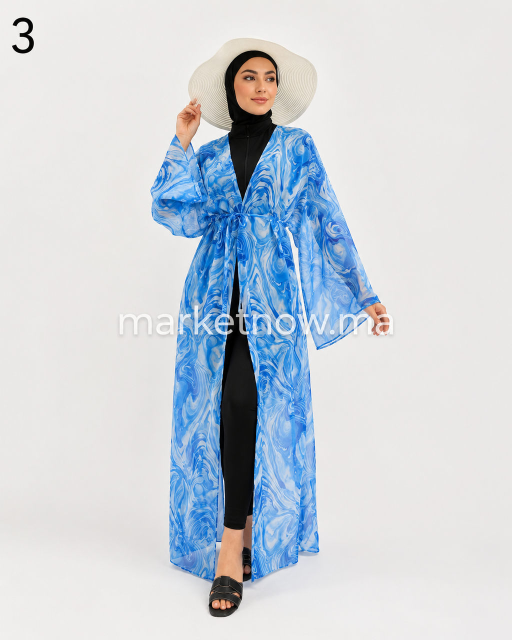 Burkini Femme 5 Pièces Miami Color avec Kimono Mousseline & Ceinture – Tailles S à XXL
