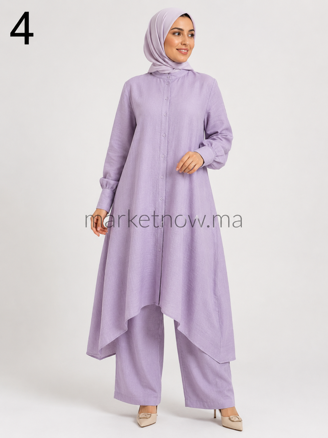 Ensemble Femme 3 Pièces Long en Lin – Élégant & Léger | Tailles S à XL