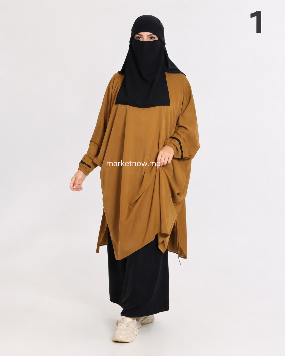 Ensemble Khimar avec Niqab 4 Pièces en Crêpe Zahra – Élégant et Modeste