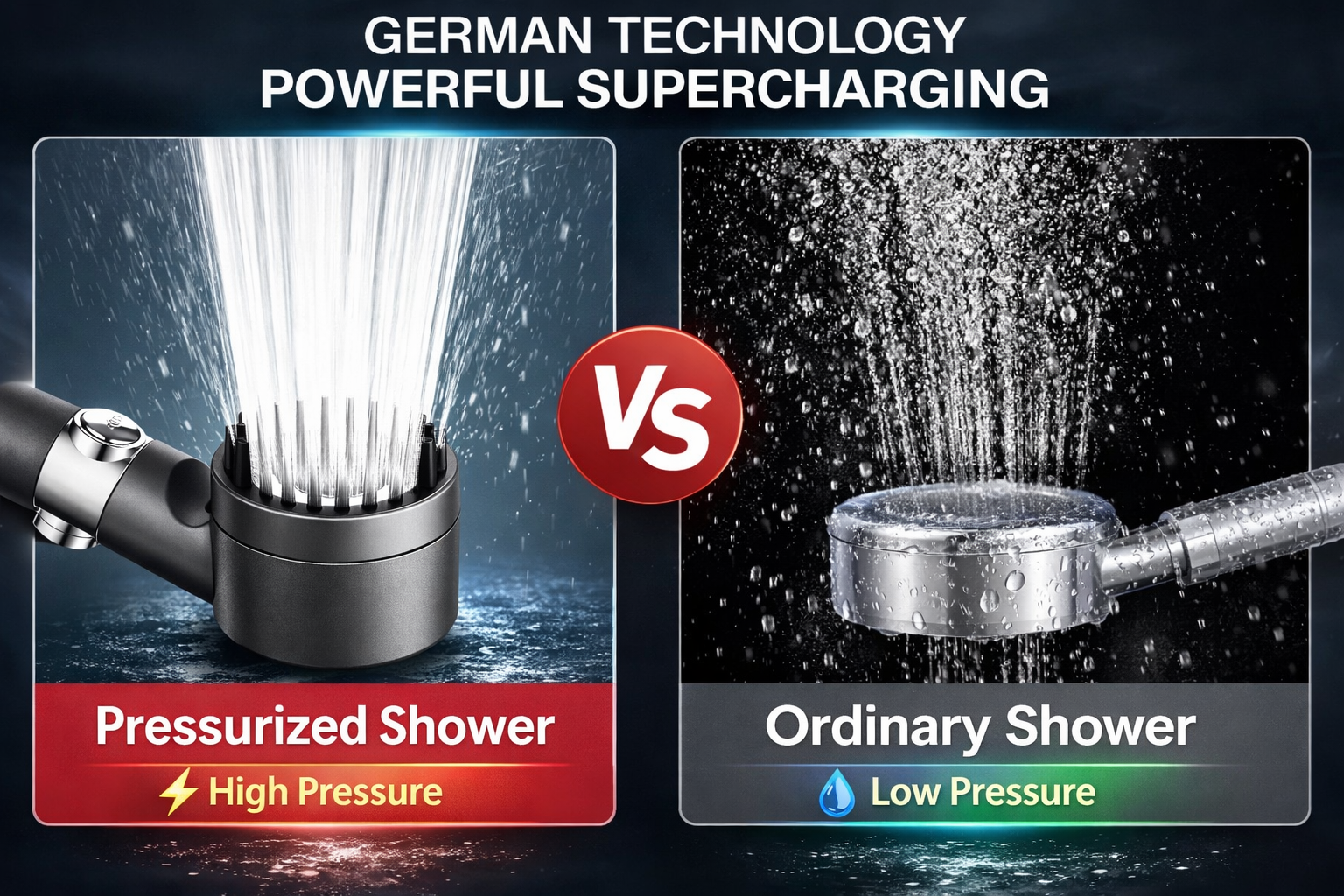 Pommeau de douche haute pression (avec filtration)
