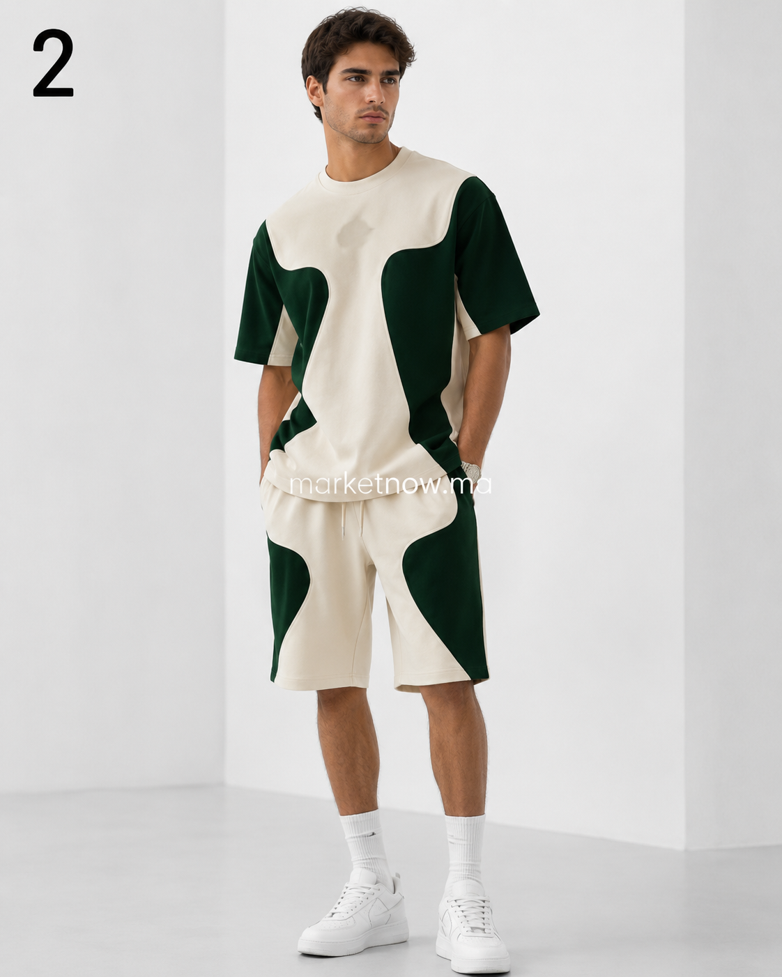Ensemble Homme Sport Chic – T-shirt & Short Bicolore