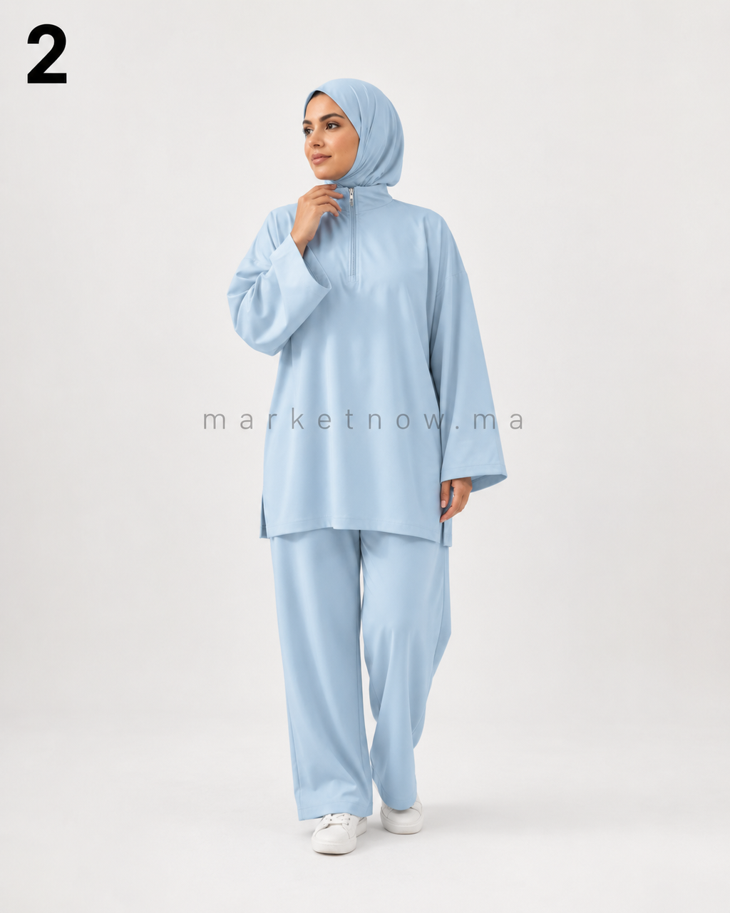 Burkini Femme 4 Pièces Élégant – Tunique, Pantalon, Bonnet et Hijab | S à 2XL