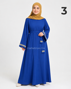 Robe Longue Élégante Brodée avec Ceinture – Crêpe Rosa 150