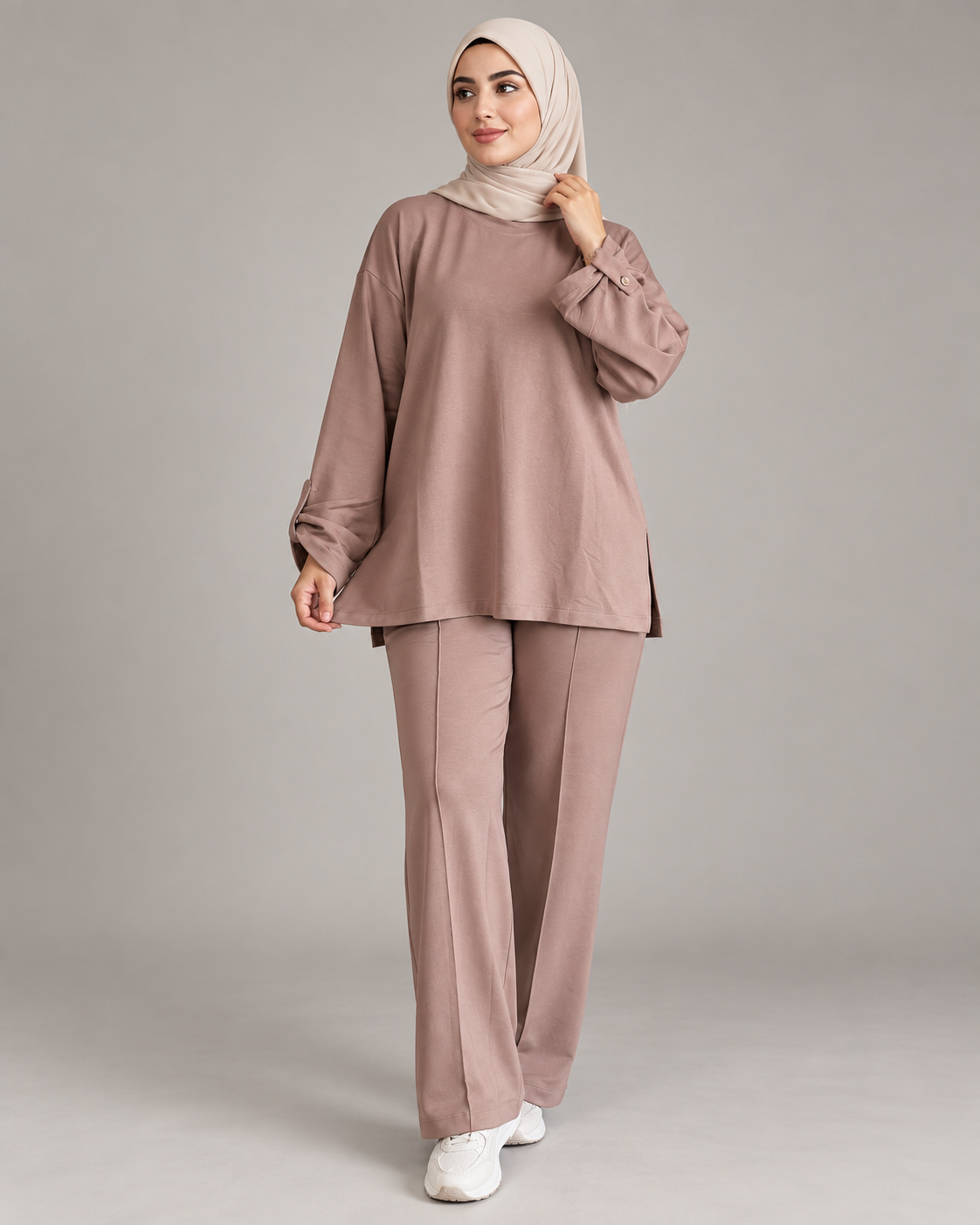 Survêtement A3 femme en taupe rosé – vue complète