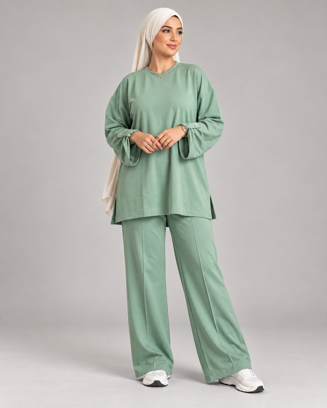 Survêtement A3 femme en vert sauge – vue complète